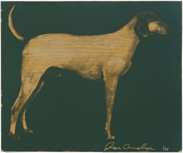 Medium Dog (Olive Green on Byzantine Gold)