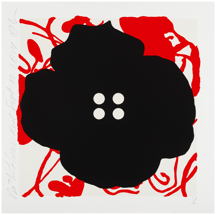 Button Flower Red, Sept 16, 2014